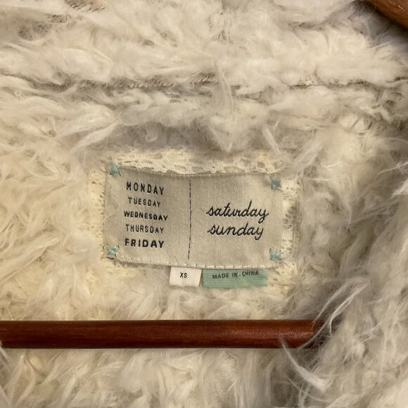 Anthropologie  Saturday Sunday faux suede and faux fur vest, zip up, size XS - Picture 2 of 10